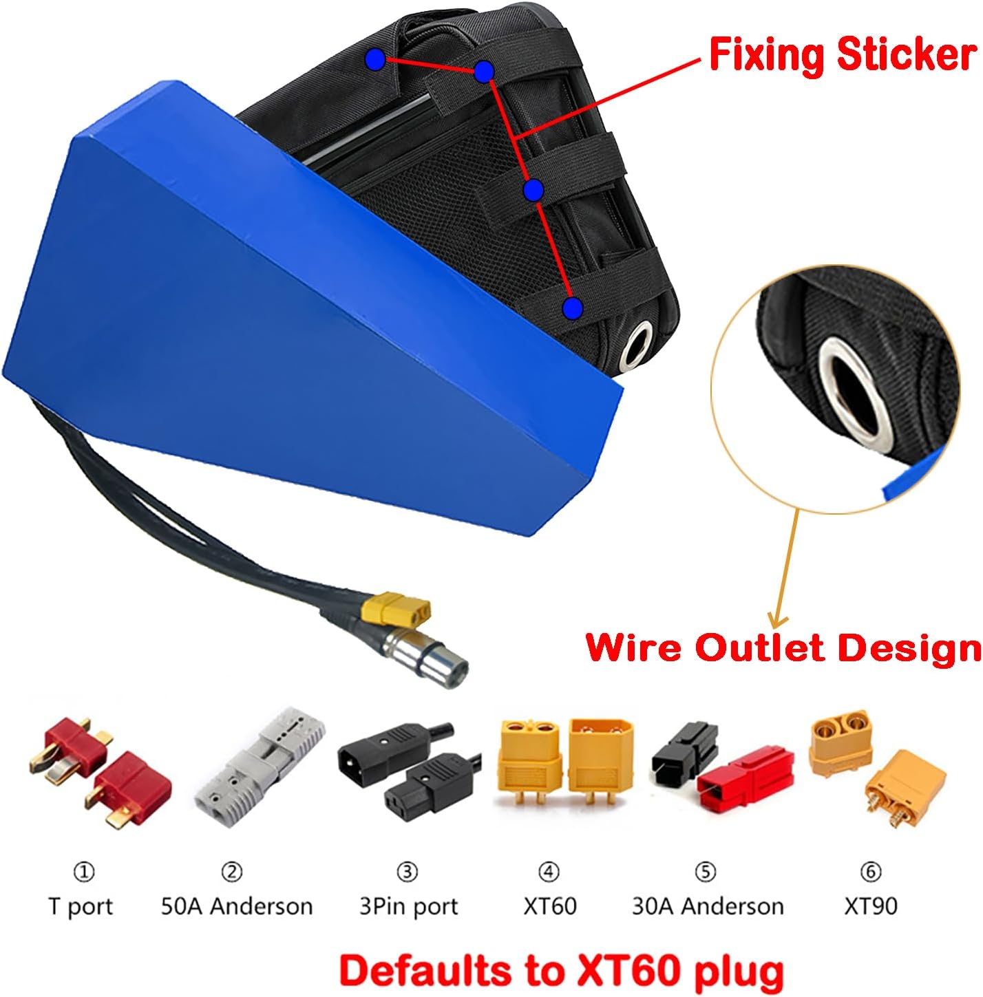 60V 72V Ebike Lithium Battery Conversion Kit 20AH 25AH 30AH 35AH Electric Bike Triangle Battery, with 50A/80A BMS,5A Charger, for 0-3000W DIY/Mountain/Road/E-Bike Motors,60V,25Ah