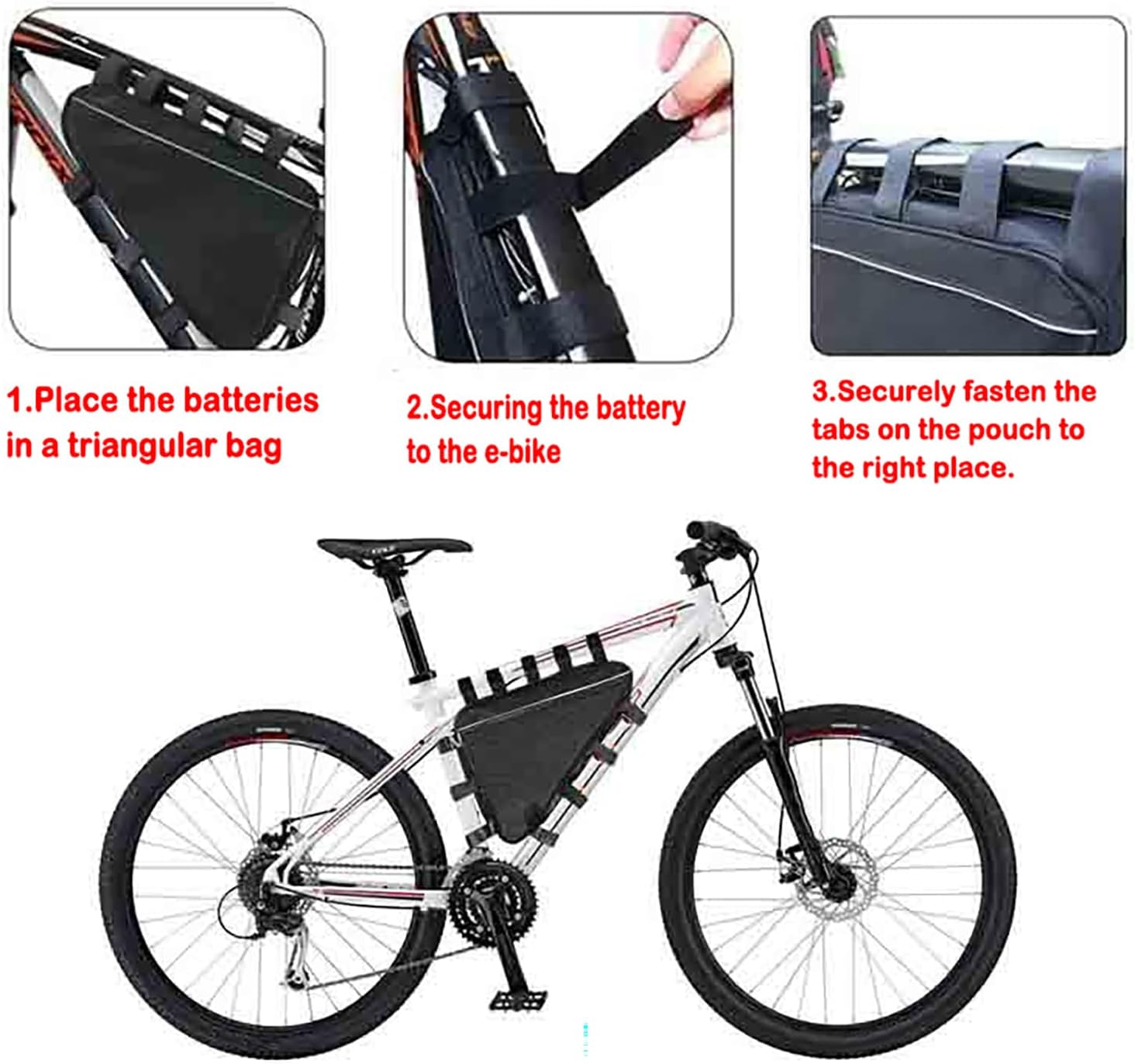 60V 72V Ebike Lithium Battery Conversion Kit 20AH 25AH 30AH 35AH Electric Bike Triangle Battery, with 50A/80A BMS,5A Charger, for 0-3000W DIY/Mountain/Road/E-Bike Motors,60V,25Ah
