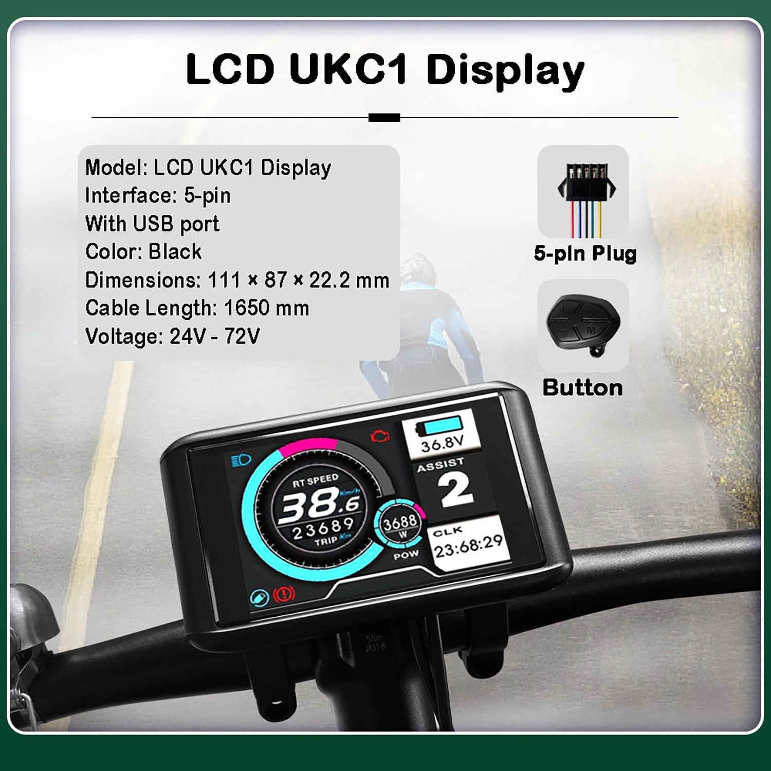 72V 3000W Electric Bike Conversion Kit 135Mm Dropouts E-Bike Kit 55-70Km/H Speed 3000W Ebike Conversion Kit W/3-Mode 80A Controller, LCD UKC1 Display, Twist Throttle, PAS