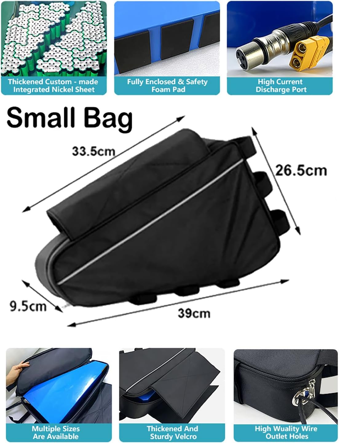 48V 52V E-Bike Battery Triangle Pack 20AH - 30AH Electric Bike Lithium Battery with Triangular Bag, 5A Charger, BMS for Mountain Bike/Trike/DIY 1000W 1500W 2000W Motors,52V,27.5AH